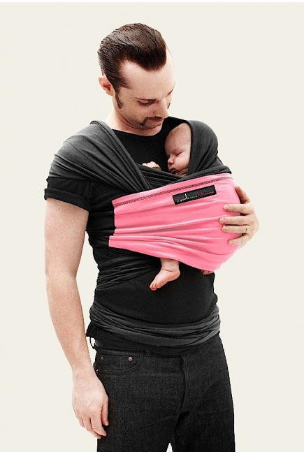 Слинг-шарф JPMBB трикотажный, цвет "черный - бубль-гум"