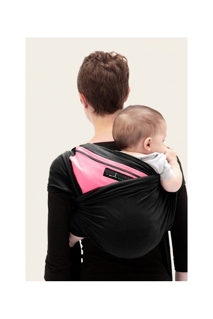 Слинг-шарф JPMBB трикотажный, цвет "черный - бубль-гум"