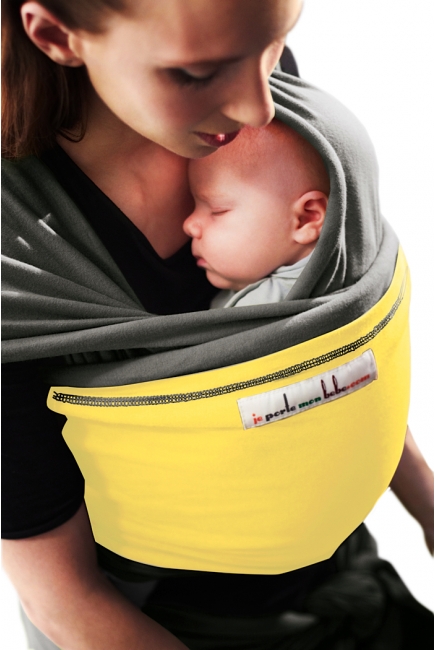 Слинг-шарф JPMBB трикотажный, цвет "серый - лимон"