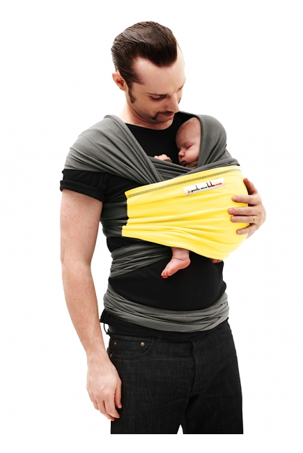 Слинг-шарф JPMBB трикотажный, цвет "серый - лимон"