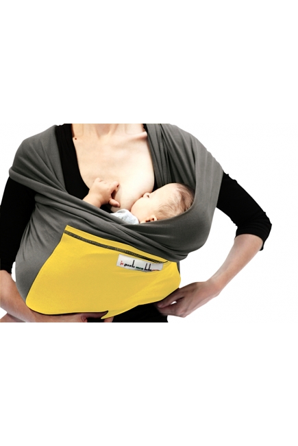 Слинг-шарф JPMBB трикотажный, цвет "серый - лимон"