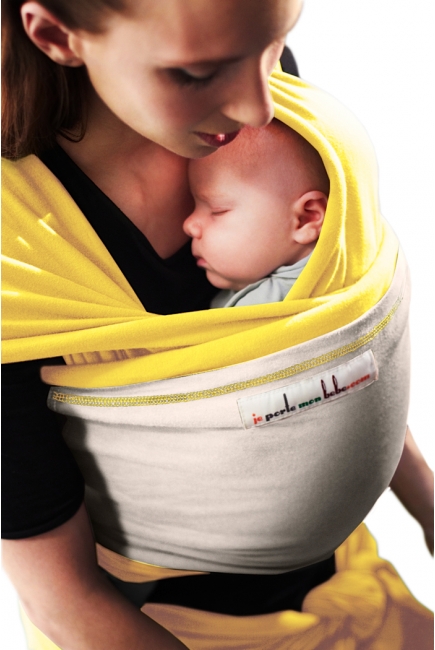 Слинг-шарф JPMBB трикотажный, цвет "лимон - экрю"