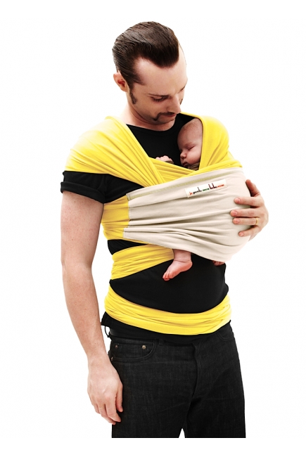 Слинг-шарф JPMBB трикотажный, цвет "лимон - экрю"