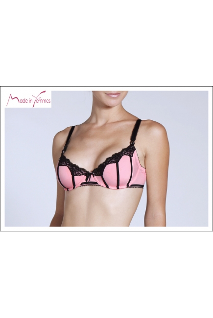 Бюстгальтер для кормящих Made in Femmes Gourmandise, розово-черный