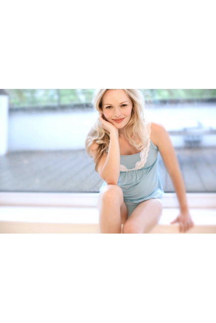 Домашний комплект для кормящих Amoralia Lace Trim, цвет Aqua