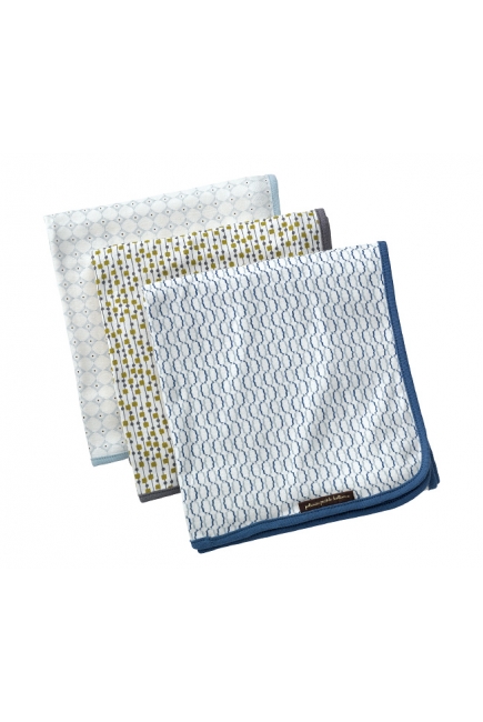 Petunia комплект 3 пеленок трикотажных Simple Sunburst/Raindrop Shapes/Crimped Cables