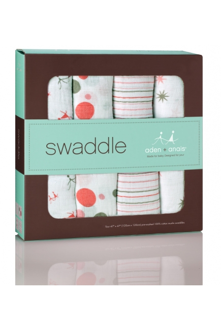 Aden&Anais набор 4 больших муслиновых пеленок, Star Light (звездный свет)