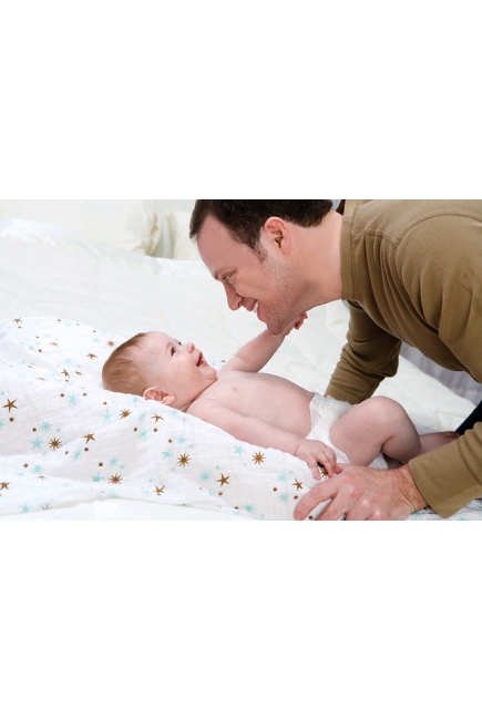 Aden&Anais набор 4 больших муслиновых пеленок, Star Bright (звездное небо)