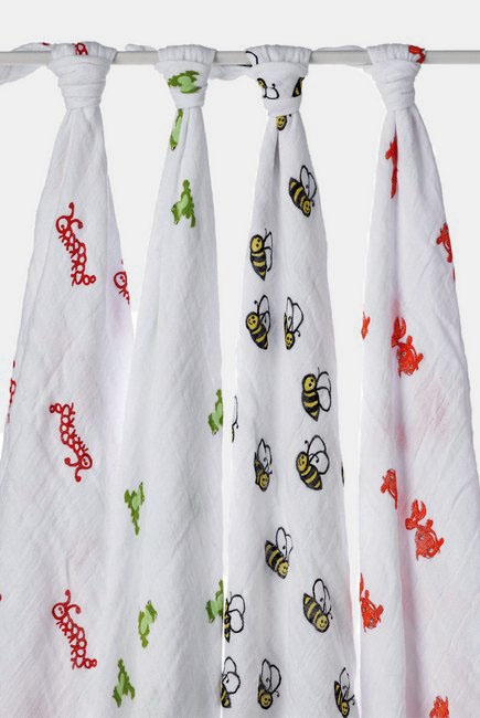 Aden&Anais набор 4 больших муслиновых пеленок, Mod about Baby