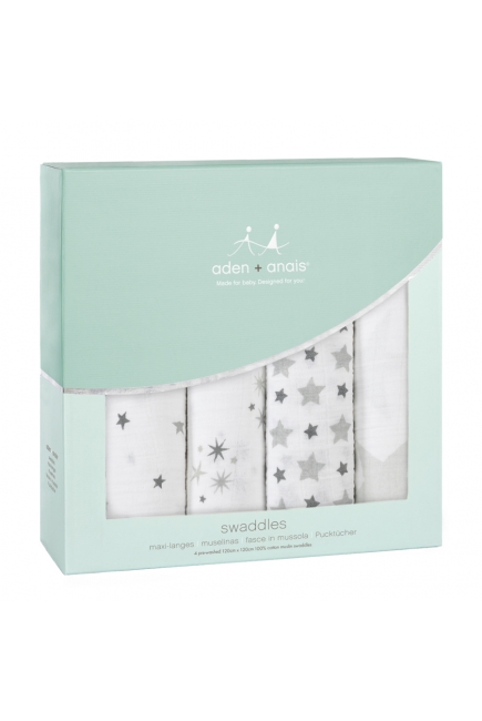 Муслиновые пеленки для новорожденных Aden&Anais большие, набор 4, Twinkle Star