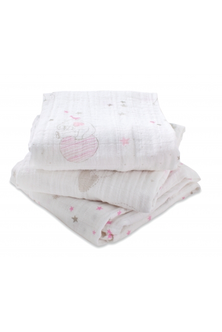 Муслиновые пеленки для новорожденных Aden&Anais средние, набор 3, Lovely