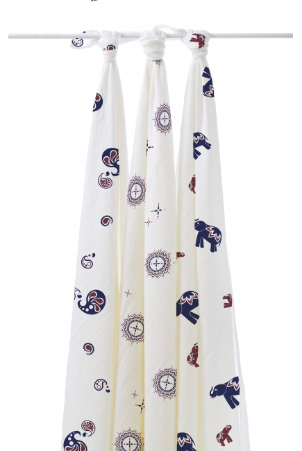 Бамбуковые пеленки для новорожденных Aden&Anais большие, набор 3, Diwali