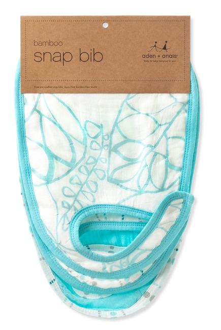 Aden&Anais набор 3 бамбуковых слюнявчиков, Azure (лазурь)