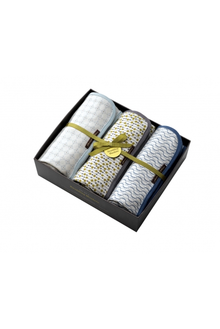 Petunia комплект 3 пеленок трикотажных Simple Sunburst/Raindrop Shapes/Crimped Cables