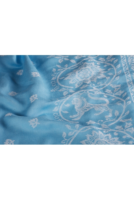 Слинг-шарф Diva Milano cо льном и шелком, Barocco Lions Cielo