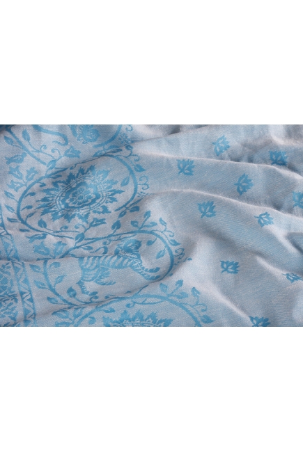 Слинг-шарф Diva Milano cо льном и шелком, Barocco Lions Cielo