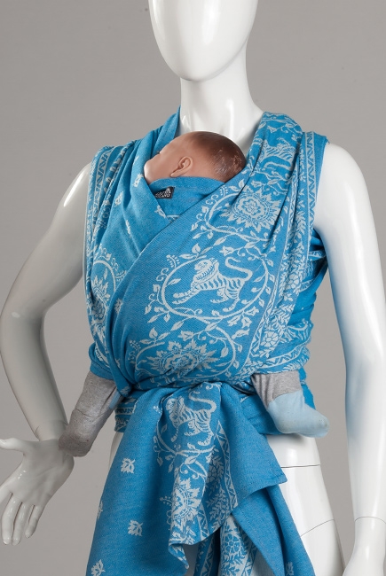 Слинг-шарф Diva Milano, Barocco Lions Turchese с шерстью