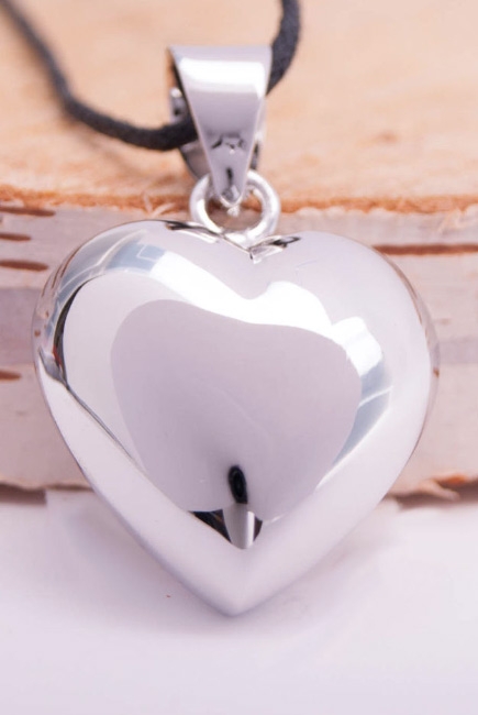 Кулон для беременных - бола, серебряное сердце
