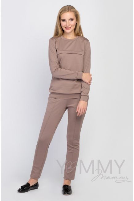 Костюм из плотной вискозы темный капучино