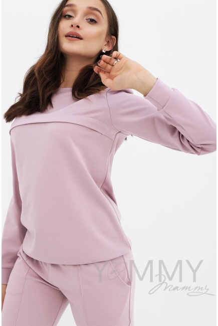 Костюм из плотной вискозы пудрово-розовый