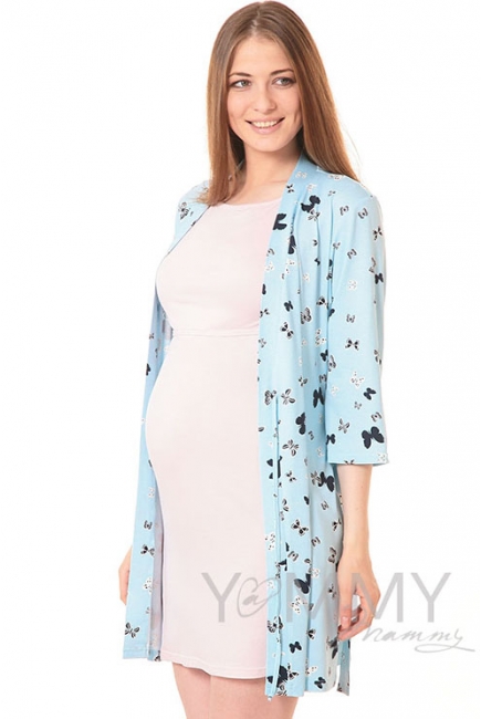 Халат голубой/бабочки