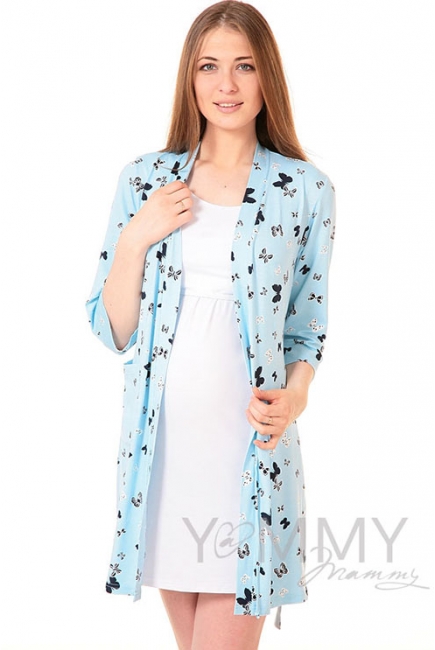 Халат голубой/бабочки