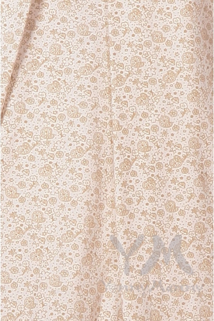 Комплект халат с сорочкой экрю/бежевые цветы