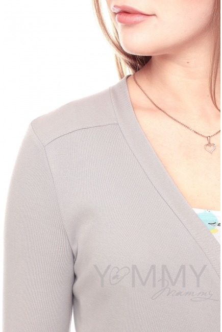 Комплект халат с сорочкой серый с принтом котики и зайчики