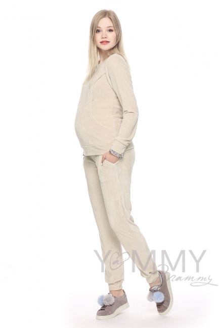 Костюм велюровый «хамелеон» светло-бежевый