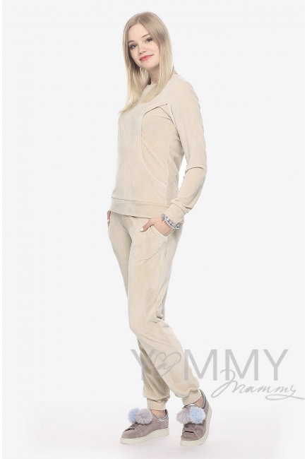 Костюм велюровый «хамелеон» светло-бежевый