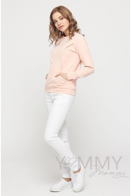 Свитшот светло-розовый с кружевом