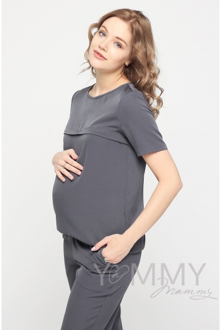 Костюм для беременных и кормящих мам, цвет темно-серый