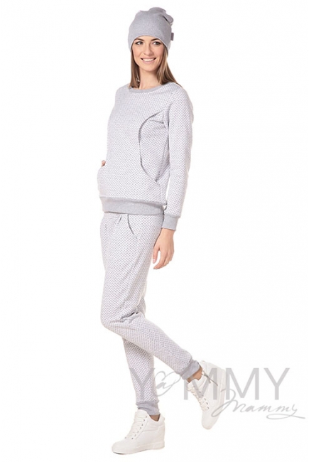 Джемпер серый в горошек