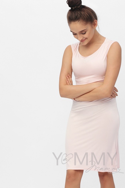 Платье для дома и сна нежно-розовое