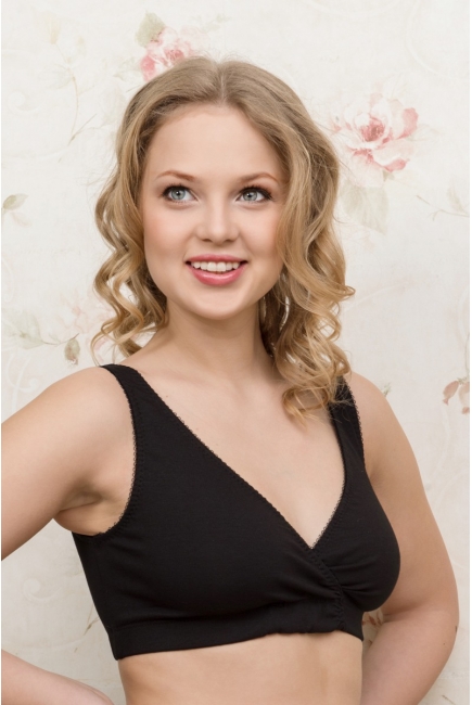 Бюстгальтер-топ для кормления и сна черный