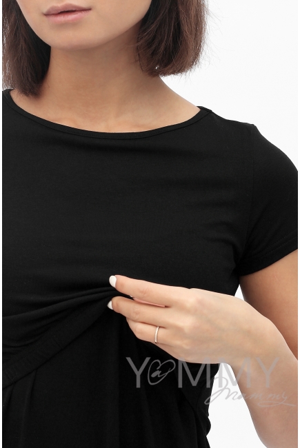 Платье черное из вискозы для беременных