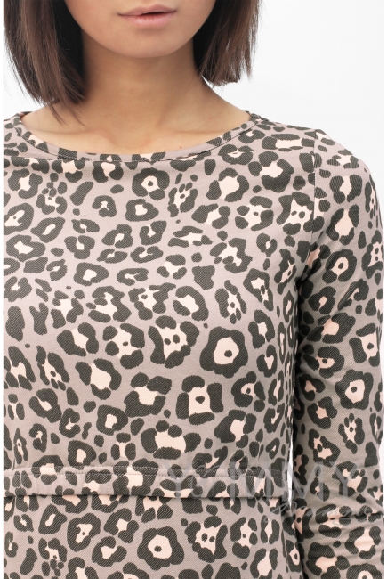 Платье-футляр с леопардовым принтом для кормящих