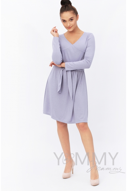 Платье для кормящих и беременных с широким поясом, лаванда