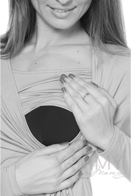 Платье с горловиной "качелька" из модала серый жемчуг для кормящих