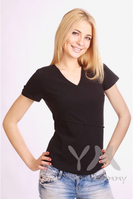 Футболка для кормящих и беременных, цвет черный