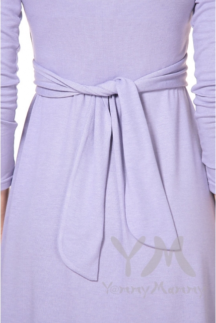 Платье для кормящих и беременных с широким поясом, лаванда