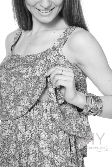 Платье-сарафан на лямках песочное для беременных