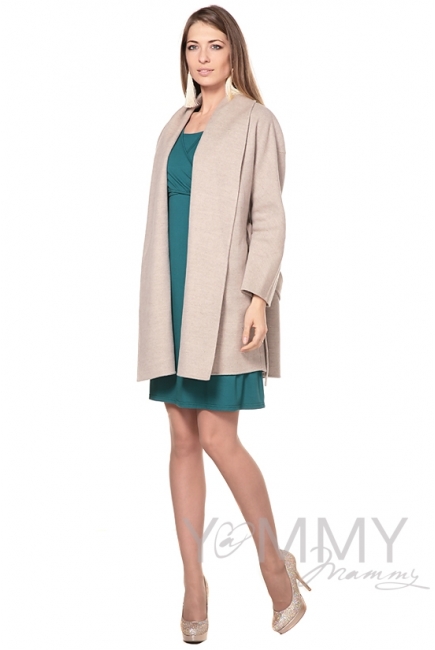 Платье на запах для беременных и кормящих, изумруд