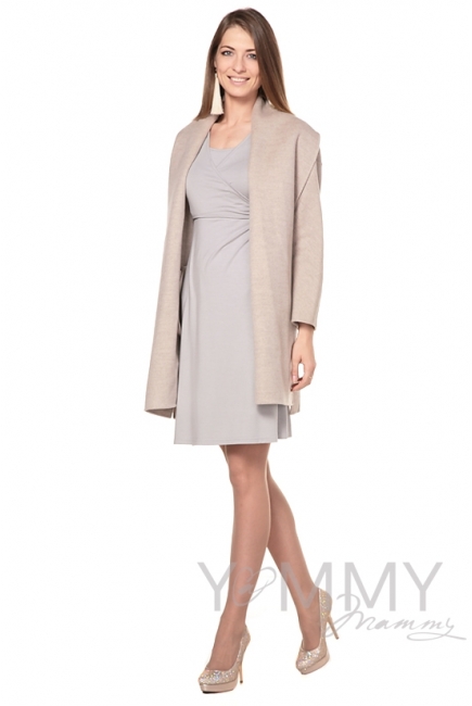 Платье на запах для кормящих и беременных, серый жемчуг