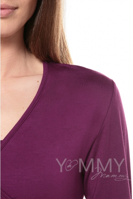 Платье на запах для кормящих и беременных, темная орхидея