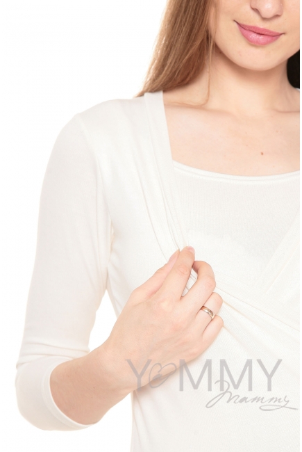 Блуза на запах для кормящих и беременных, цвет экрю
