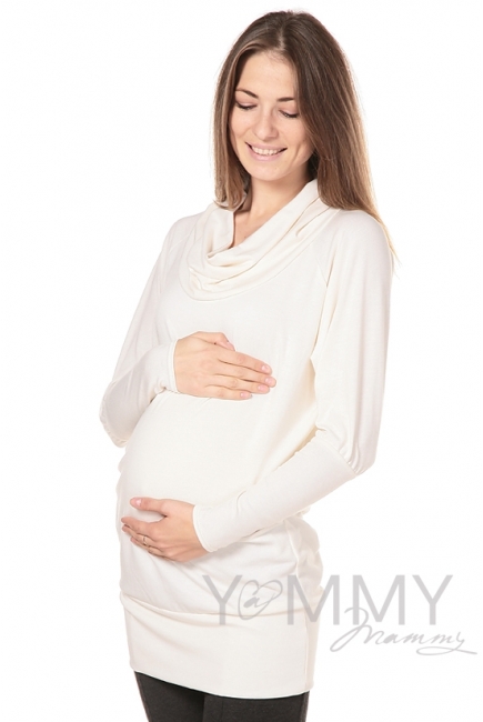 Платье-туника Хомут экрю для кормящих