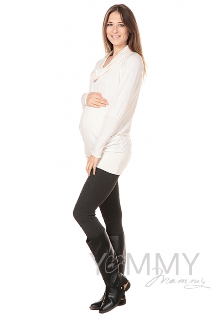 Платье-туника Хомут экрю для кормящих