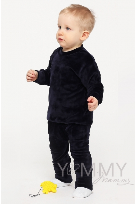 Костюм велюровый для кормящих и беременных хамелеон, темно-синий