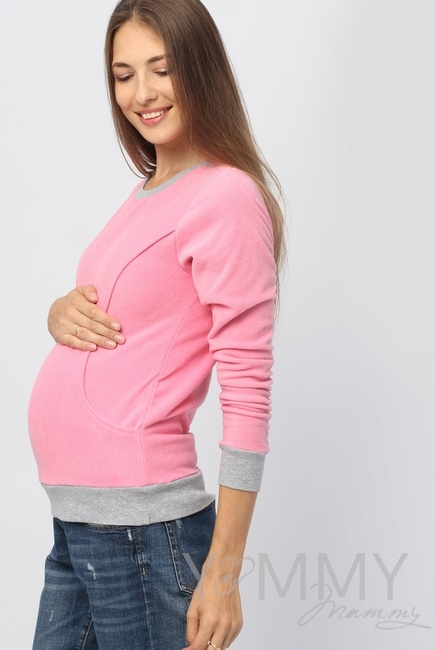 Джемпер для кормящих и беременных флисовый, цвет розовый